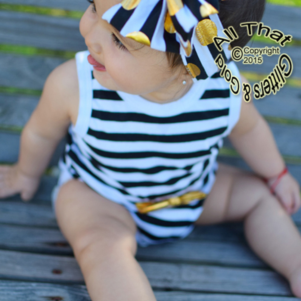 5 for $25 Baby Girl Striped Romper Bodysuit - Picture 3 of 6